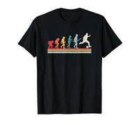 Vintage Human Evolution Soccer Player Football Soccer T-Shirt, Men, Black, X-Large