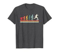 Vintage Human Evolution Soccer Player Football Soccer T-Shirt, Men, Dark Heather Grey, X-Large