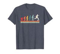 Vintage Human Evolution Soccer Player Football Soccer T-Shirt, Men, Heather Blue, Small