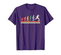 Vintage Human Evolution Soccer Player Football Soccer T-Shirt, Men, Purple, XX-Large