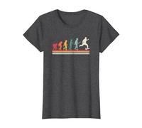 Vintage Human Evolution Soccer Player Football Soccer T-Shirt, Women, Dark Heather Grey, Large