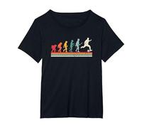 Vintage Human Evolution Soccer Player Football Soccer T-Shirt, Women's Plus, Black, 3X