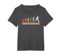Vintage Human Evolution Soccer Player Football Soccer T-Shirt, Women's Plus, Dark Heather Grey, 3X