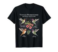 Vintage Hummingbird Field Guide Botanical Bird Watching T-Shirt
