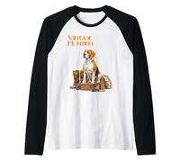 Vintage Hunting Dogs Different Breeds Raglan Baseball Tee