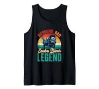 Vintage Husband Dad Scuba Diver Legend Proud Father's Day Tank Top