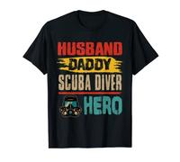 Vintage Husband Daddy Scuba Diver Hero Costume Proud Family T-Shirt