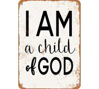 Vintage I Am a Child of God Metal Tin Sign Home Bar Kitchen Restaurant Wall Deocr Plaque Signs 16x12inch