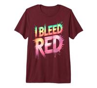 Vintage I Bleed RED Field Day Tournament Summer Camp Wolves Premium T-Shirt