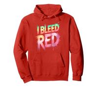 Vintage I BLEED RED Field Day Tournament Summer Camp Wolves Pullover Hoodie