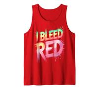 Vintage I Bleed RED Field Day Tournament Summer Camp Wolves Tank Top