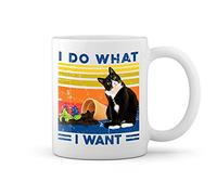 Vintage I Do What I Want Cat White Coffee Mug