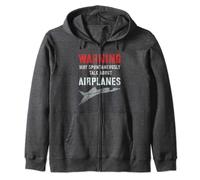 Vintage I May Spontaneously TALK ABOUT AIRPLANES Flight Crew Zip Hoodie