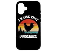 Vintage I Raise Tiny Dinosaurs - Retro Chicken Silhouette Case for iPhone 16