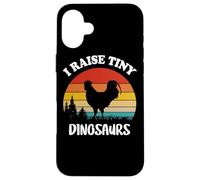 Vintage I Raise Tiny Dinosaurs - Retro Chicken Silhouette Case for iPhone 16 Plus
