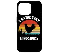 Vintage I Raise Tiny Dinosaurs - Retro Chicken Silhouette Case for iPhone 16 Pro