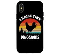 Vintage I Raise Tiny Dinosaurs - Retro Chicken Silhouette Case for iPhone X/XS