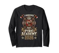 Vintage I Survived Fire Academy 2026 Firefighter Long Sleeve T-Shirt