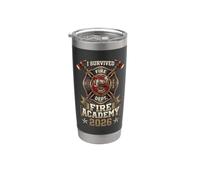 Vintage I Survived Fire Academy 2026 Firefighter Stainless Steel Insulated Tumbler