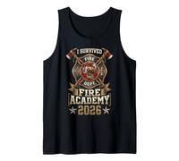 Vintage I Survived Fire Academy 2026 Firefighter Tank Top