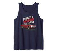 Vintage I SURVIVED SIXTIES TWICE 70th 60th Birthday Dad Tank Top