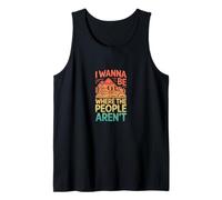 Vintage I Wanna Be Where The People aren't Outdoor Humor Tank Top