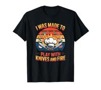 Vintage I Was Made To Playing With Knives And Fire Cute Chef T-Shirt