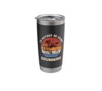 Vintage I'd Rather Be Doing Drumming Retro Drumming Lover Stainless Steel Insulated Tumbler