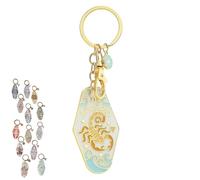 Vintage Illustrated Zodiac Keychain, Zodiac Metal Enamel Keyring, Handcrafted Enamel Horoscope Pendant Accessories (Scorpio)