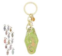 Vintage Illustrated Zodiac Keychain, Zodiac Metal Enamel Keyring, Handcrafted Enamel Horoscope Pendant Accessories (Capricorn)