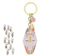 Vintage Illustrated Zodiac Keychain, Zodiac Metal Enamel Keyring, Handcrafted Enamel Horoscope Pendant Accessories (Libra)