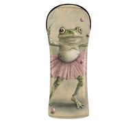 Vintage Illustration of A Ballet-Dancing Frog Golf Club Head Cover Pu Leather with Interchangeable No. Tags for Driver Fairway Wood Hybrids 1 Pack