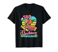 Vintage I'm 50 Years Old and Flocking Fabulous Cute Flamingo T-Shirt