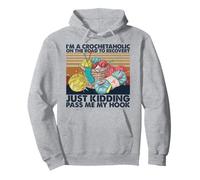 Vintage I'm A Crochetaholic Just Kidding Pass Me My Hook Pullover Hoodie