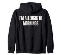 Vintage I'm Allergic To Mornings Zip Hoodie