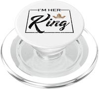 Vintage I'm Her King Couples Matching PopSockets PopGrip for MagSafe