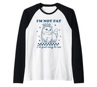Vintage I'm Not Fat I'm Just Easy To See, Funny Cat Lover Raglan Baseball Tee