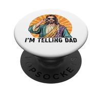 Vintage I'm Telling Dad Funny Jesus PopSockets Adhesive PopGrip