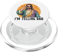 Vintage I'm Telling Dad Funny Jesus PopSockets PopGrip for MagSafe