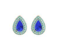 Vintage Imitation Gemstone Teardrop Stud Earrings for Women Elegant Trendy Statement Jewelry for Party Prom Wedding, Uniform size, Fabric, No Gemstone