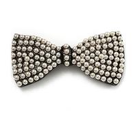 Vintage Imitation Pearl Bow Brooch (Gun Metal)