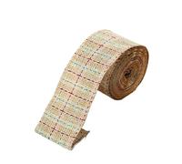 Vintage Imitation Ribbon, Red Green Grid Linen Wire Ribbon - 6M/Roll for DIY Christmas Crafts, Bow Making & Gift Wrap(Color6)