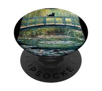 Vintage Impressionist Style Cat Lillies Pond Funny Art PopSockets Adhesive PopGrip