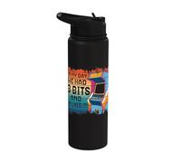 Vintage in My Day We Had 8 Bits and We Liked It Retro Gaming Stainless Steel Insulated Water Bottle