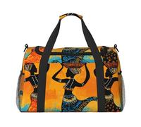 Vintage Indian African Women Water-Resistant Travel Duffel Bag Compact Sports, Gym & Weekend Tote for Men & Women