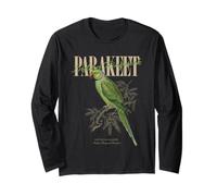 Vintage Indian Ringneck Parakeet Bird Watching Love Birds Long Sleeve T-Shirt