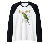 Vintage Indian Ringneck Parakeet Bird Watching Love Birds Raglan Baseball Tee