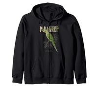 Vintage Indian Ringneck Parakeet Bird Watching Love Birds Zip Hoodie