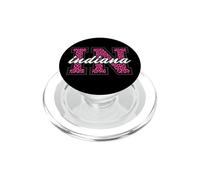 Vintage Indiana Game-Day Leopard Print Fan Art PopSockets PopGrip for MagSafe