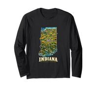 Vintage Indiana Travel Souvenir Landmark Gift Long Sleeve T-Shirt